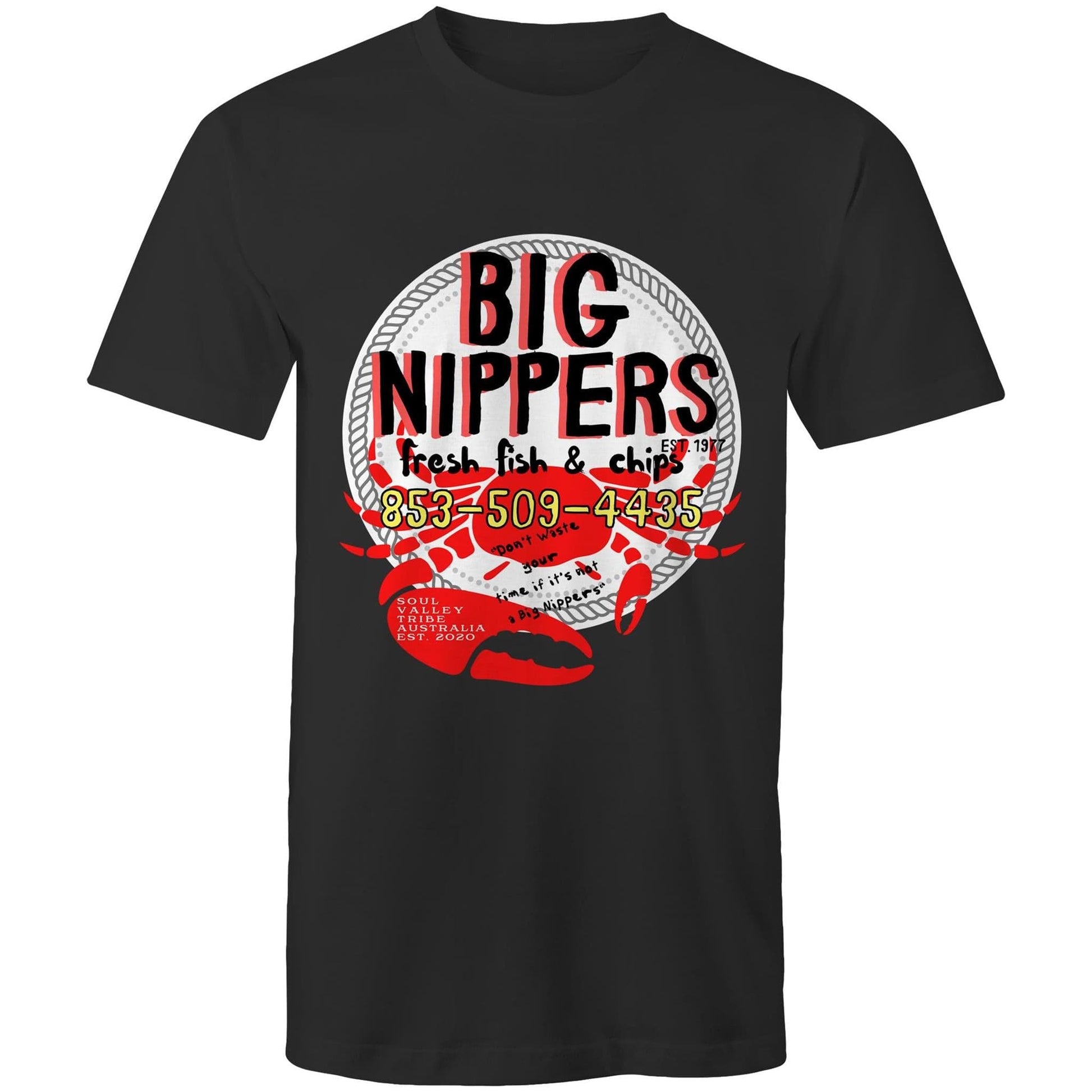 Ogo Merch Big Nippers Fish & Chips Graphic Tee Black / Small