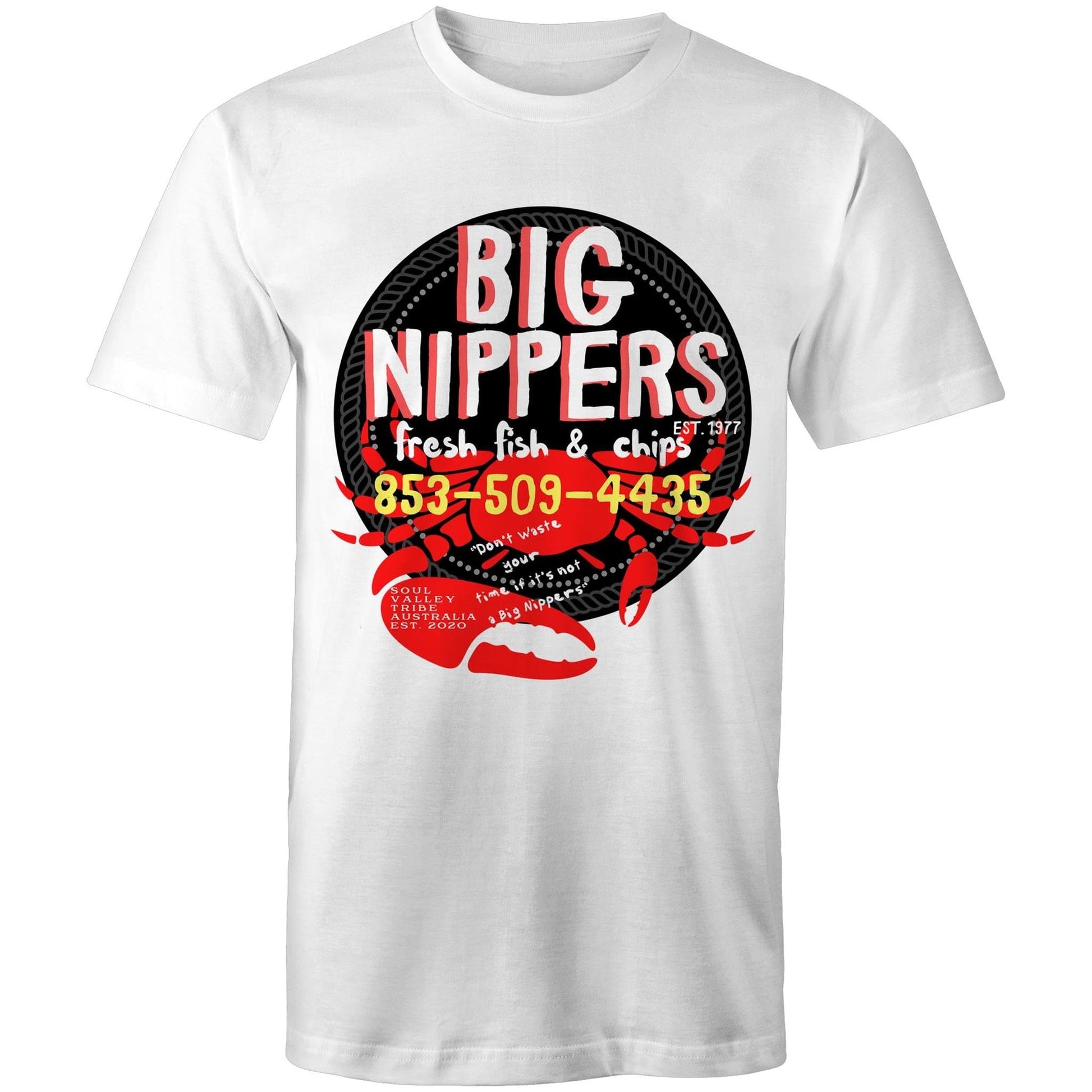 Ogo Merch Big Nippers Fish & Chips Graphic Tee White / Small