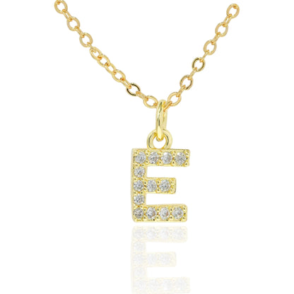 Soul Valley Tribe CZ Initial Gold Necklace E Necklace