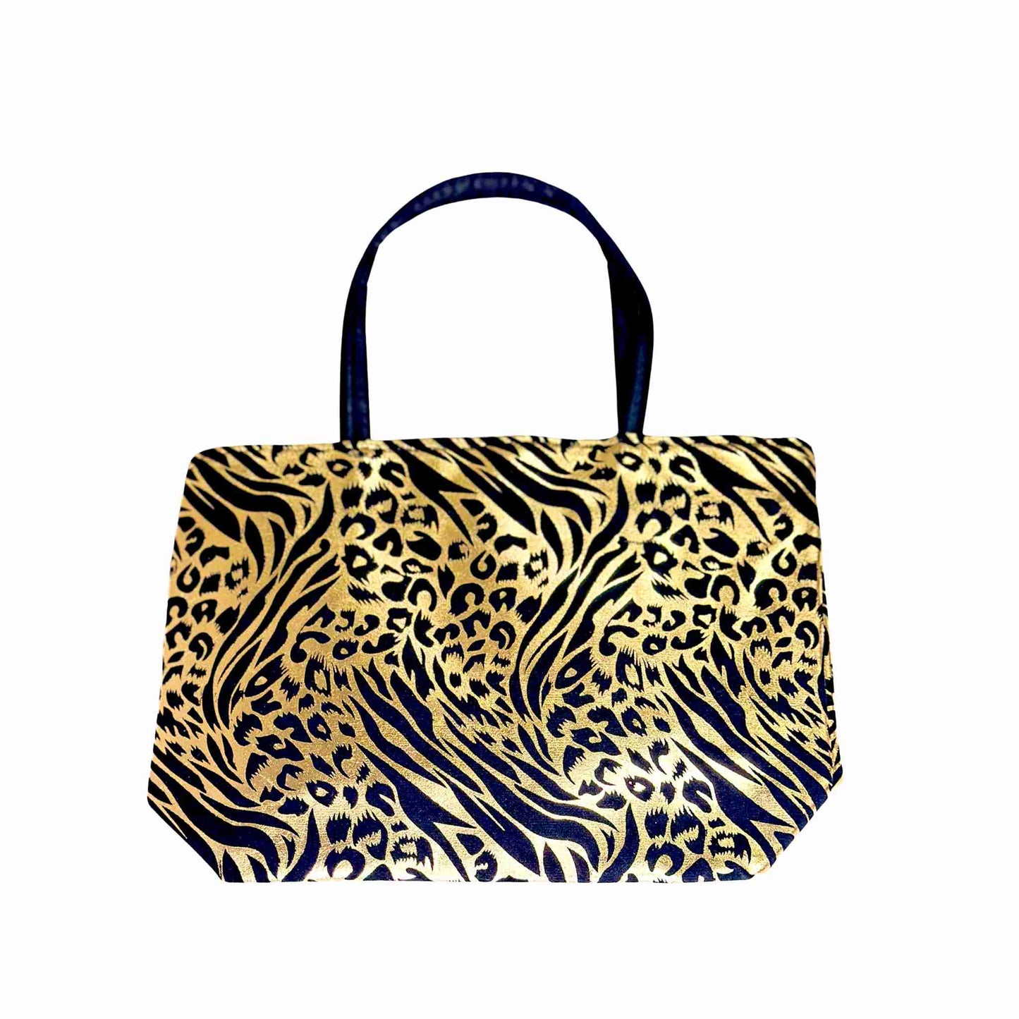 Soul Valley Tribe Metallic Gold Animal Print Cosmetic Bag Gold Cosmetic Bag