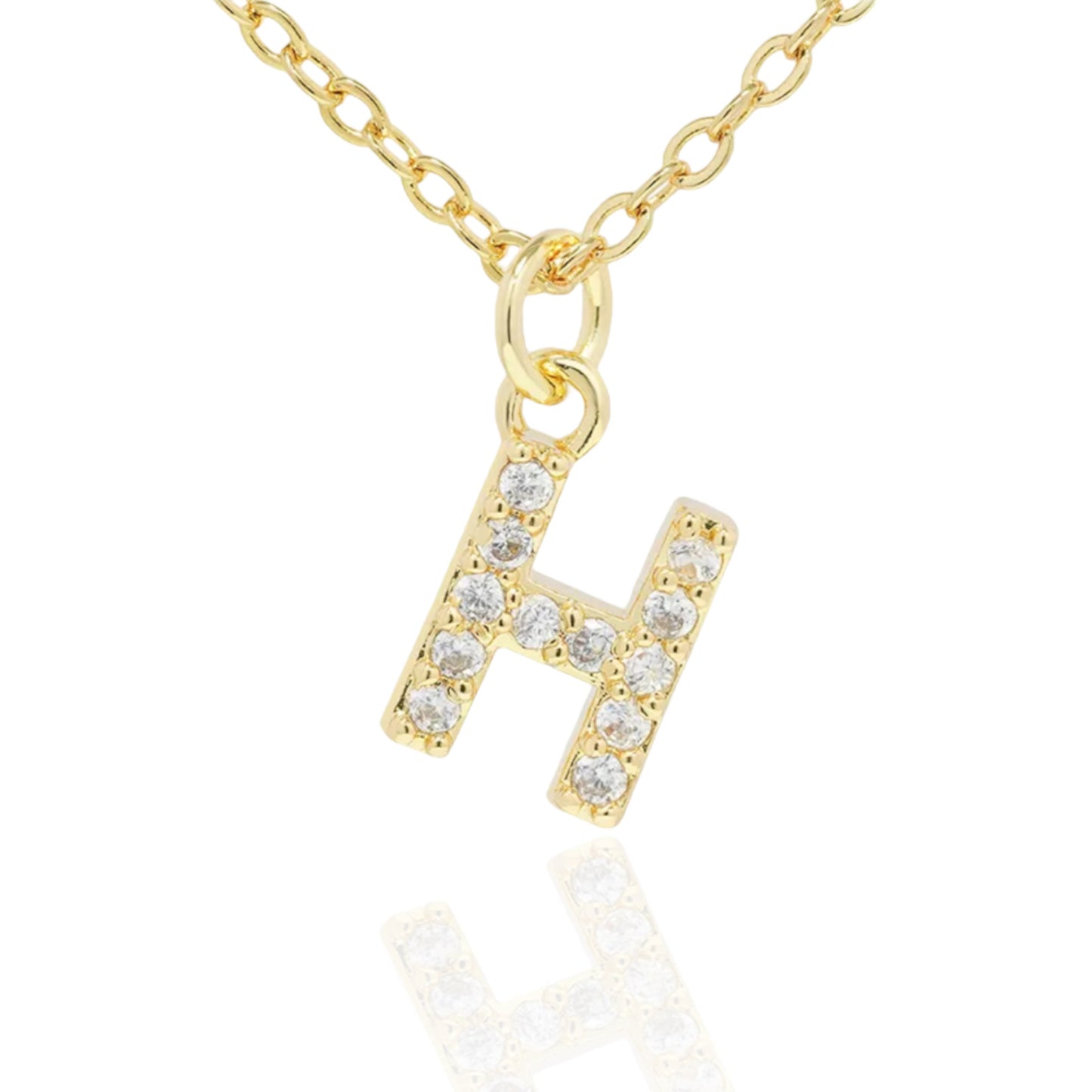 Soul Valley Tribe CZ Initial Gold Necklace H Necklace