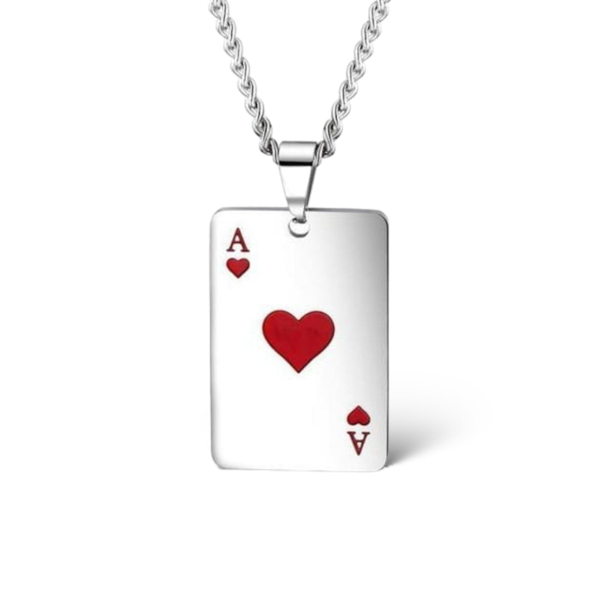 Soul Valley Tribe Lucky Ace of Hearts Silver Necklace Necklace