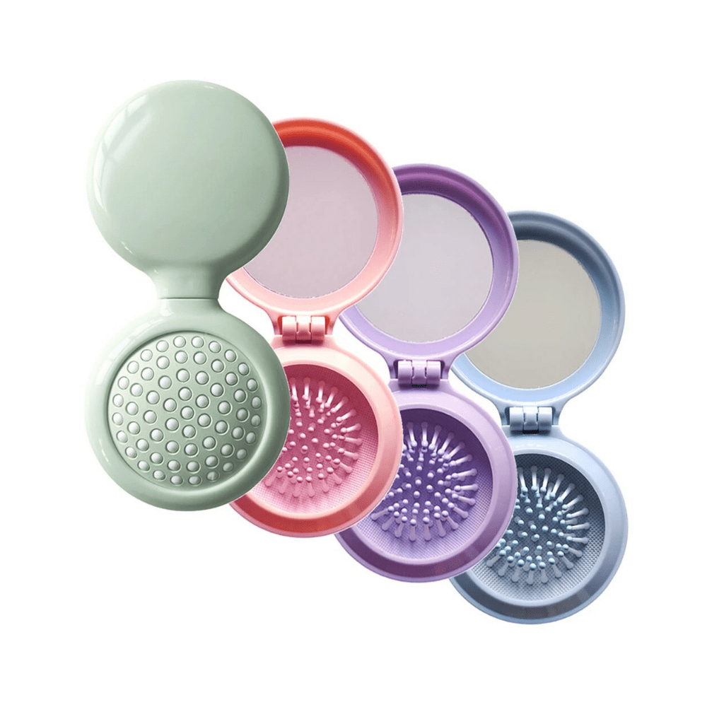 Soul Valley Tribe Mini Brush and Mirror Compact Hair Brush