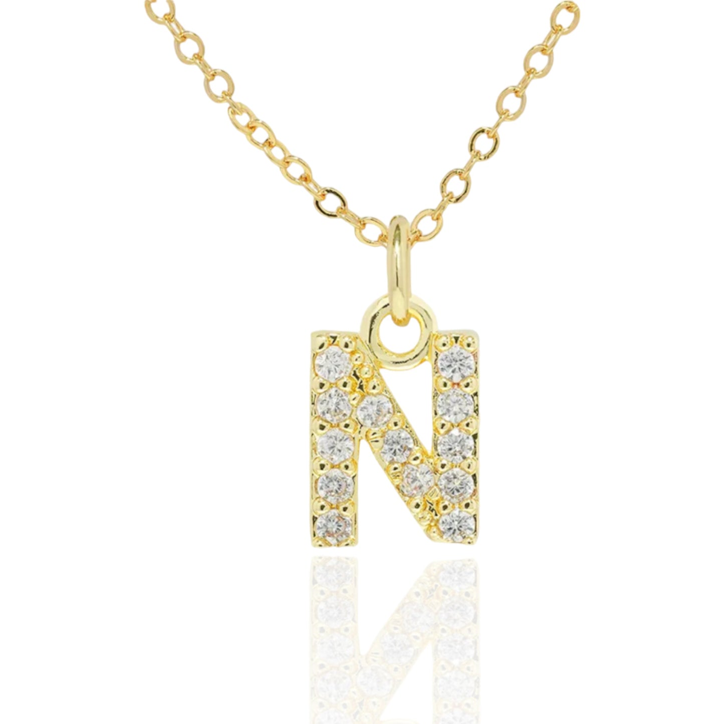 Soul Valley Tribe CZ Initial Gold Necklace N Necklace