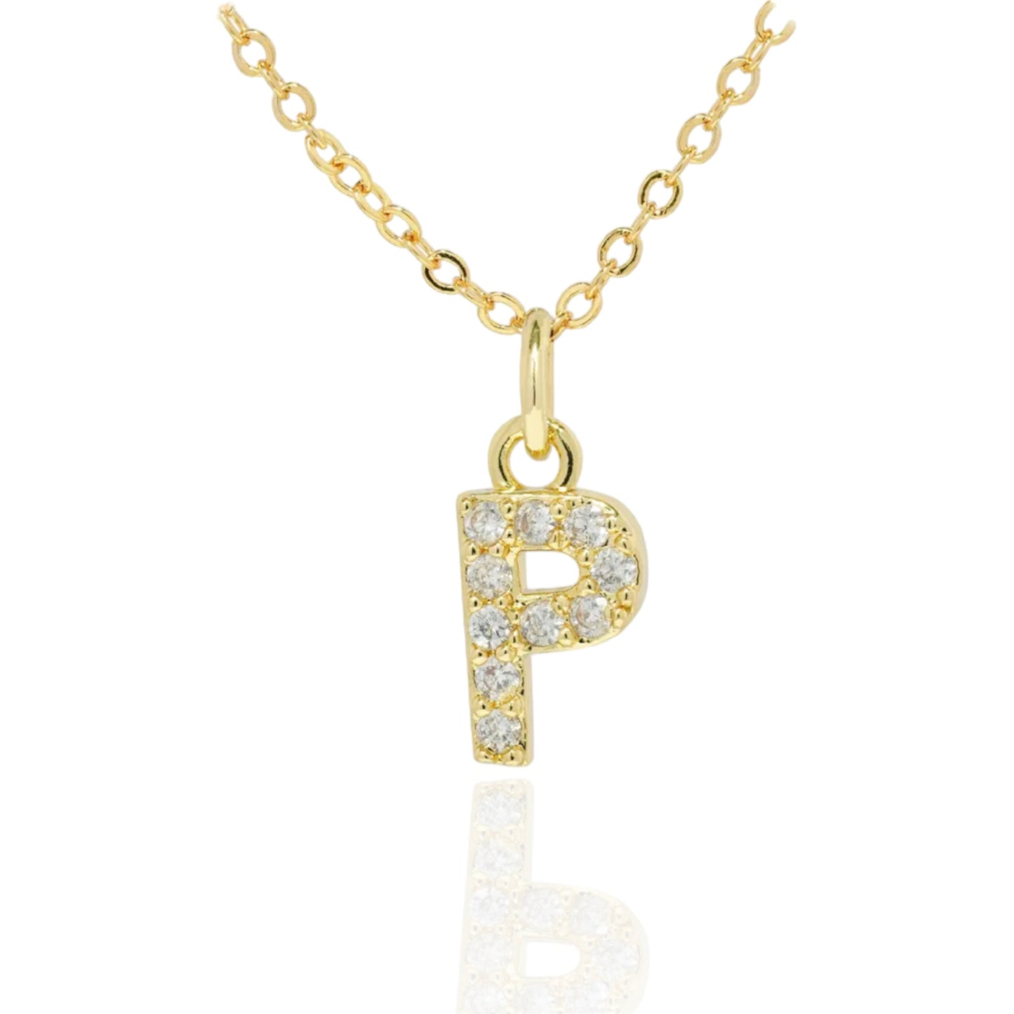 Soul Valley Tribe CZ Initial Gold Necklace P Necklace