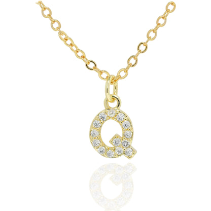 Soul Valley Tribe CZ Initial Gold Necklace Q Necklace