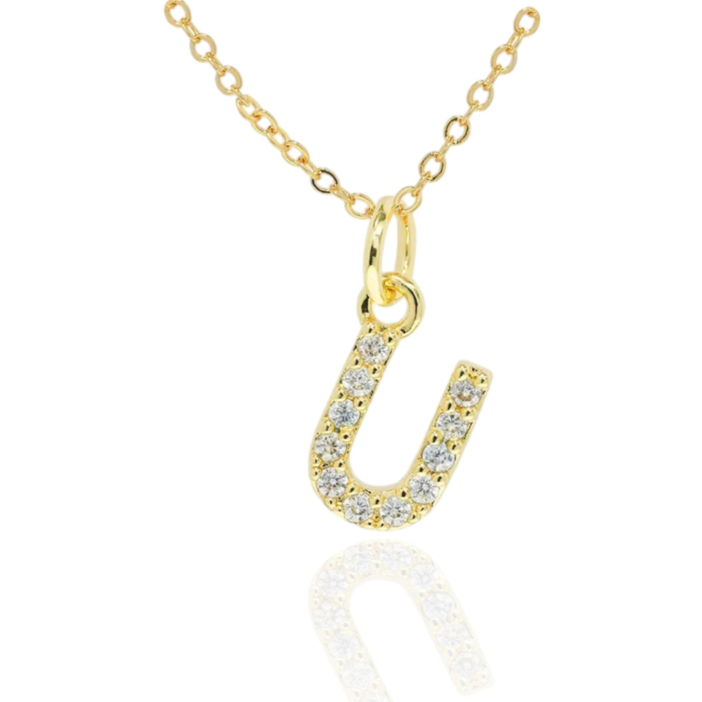 Soul Valley Tribe CZ Initial Gold Necklace U Necklace