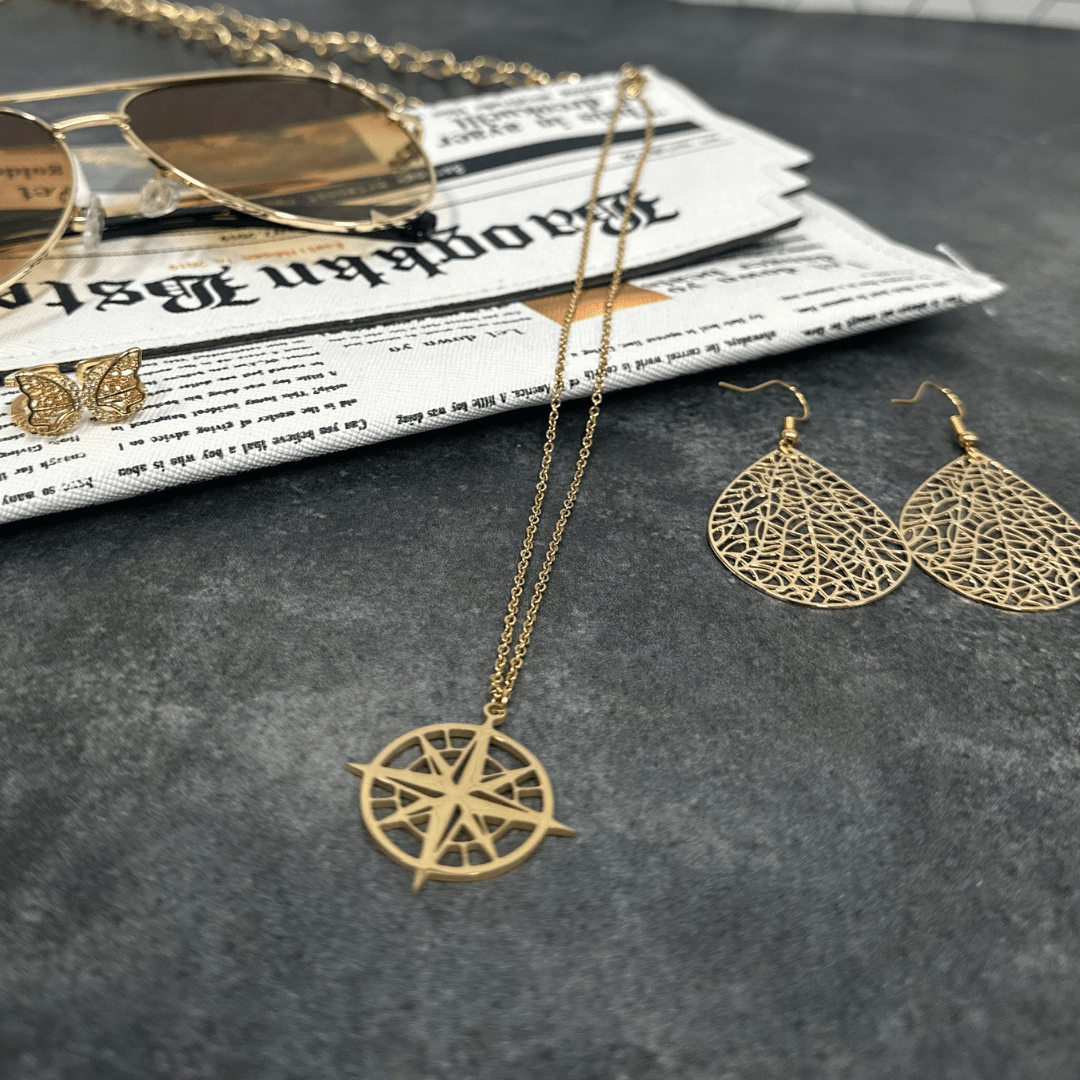 Soul Valley Tribe Vintage Gold Compass Necklace Necklace