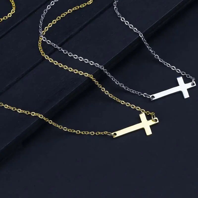 soulvalleytribe A Little Faith Gold Cross Choker Necklace Necklaces