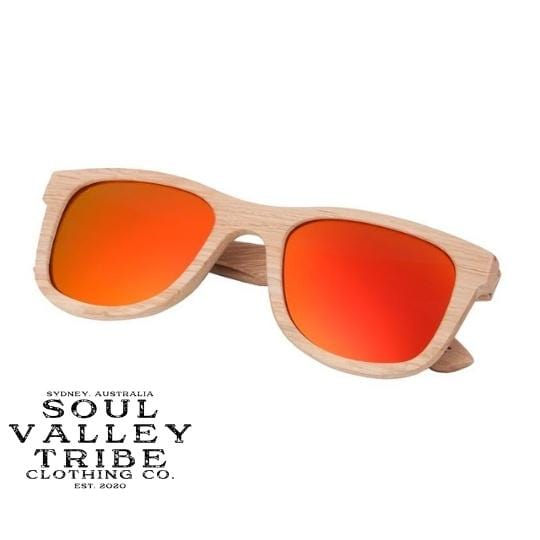 soulvalleytribe Bamboo Sunglasses Fire Power - Red Bamboo Sunglasses