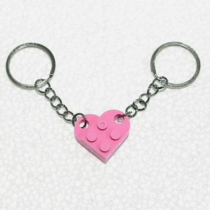 soulvalleytribe Lego Heart BFF 2pc Key Ring Candy Pink Keyring