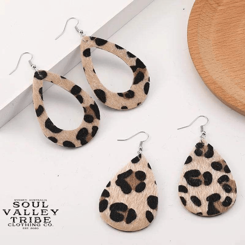 soulvalleytribe Leopard Print Teardrop Earrings Earrings