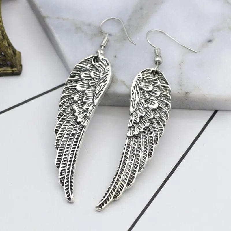 soulvalleytribe Vintage Angel Wing Silver Earrings Earrings