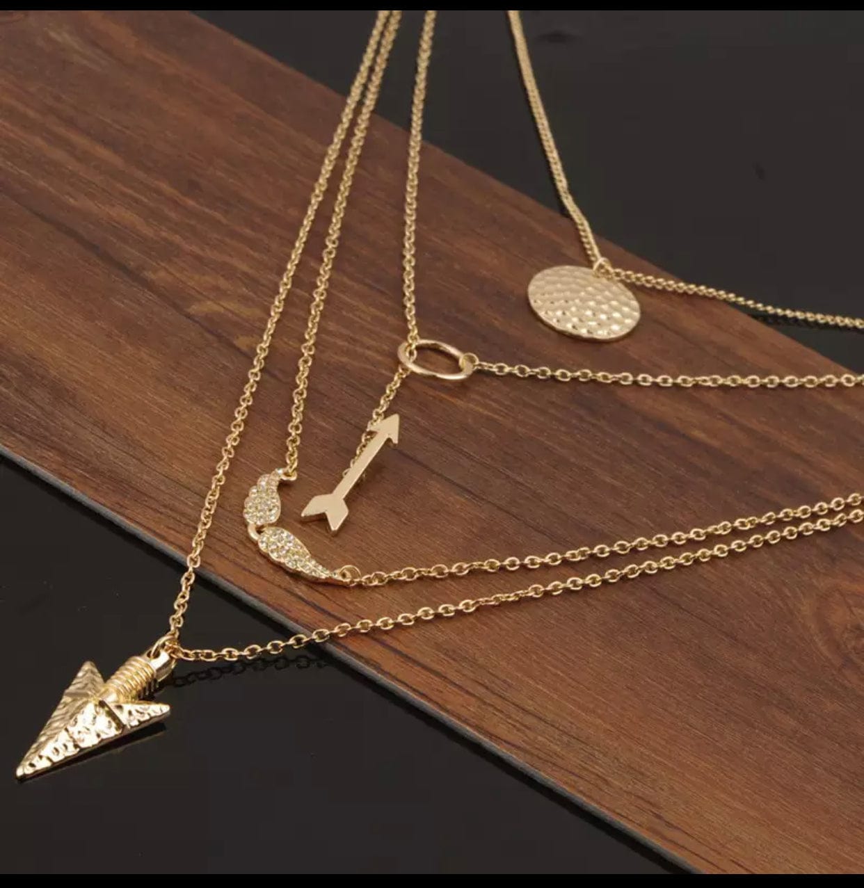soulvalleytribe Layered Arrow Gold Pendant Necklace Necklace