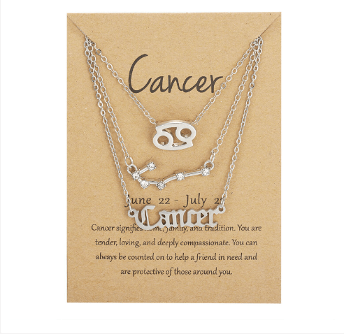 Rose gold plated 18-inch cancer zodiac sign Necklace