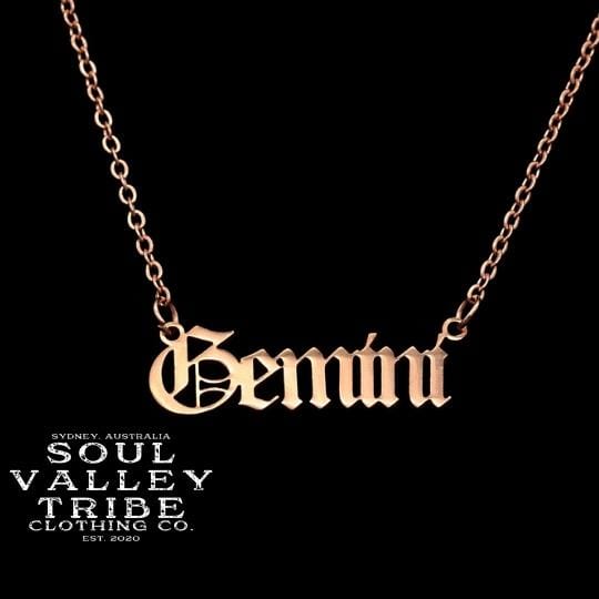 Engraved Gold Plated Gemini Zodiac Necklace Gemini Star Sign the Twins  Pendant Horoscope Necklace Gemini Constellation Astronomy - Etsy