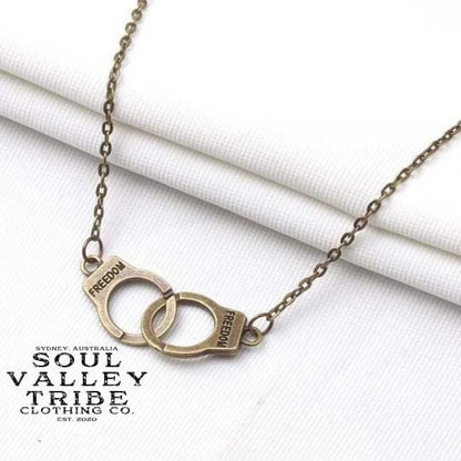 soulvalleytribe Punk Handcuff Necklace Gold Necklaces
