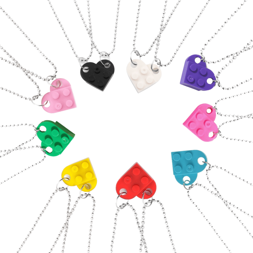 soulvalleytribe Lego Brick Heart BFF Necklace Necklaces