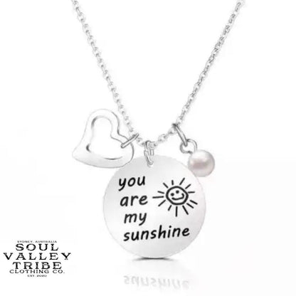 soulvalleytribe You Are My Sunshine Silver Birthstone Necklace Pearl Necklaces