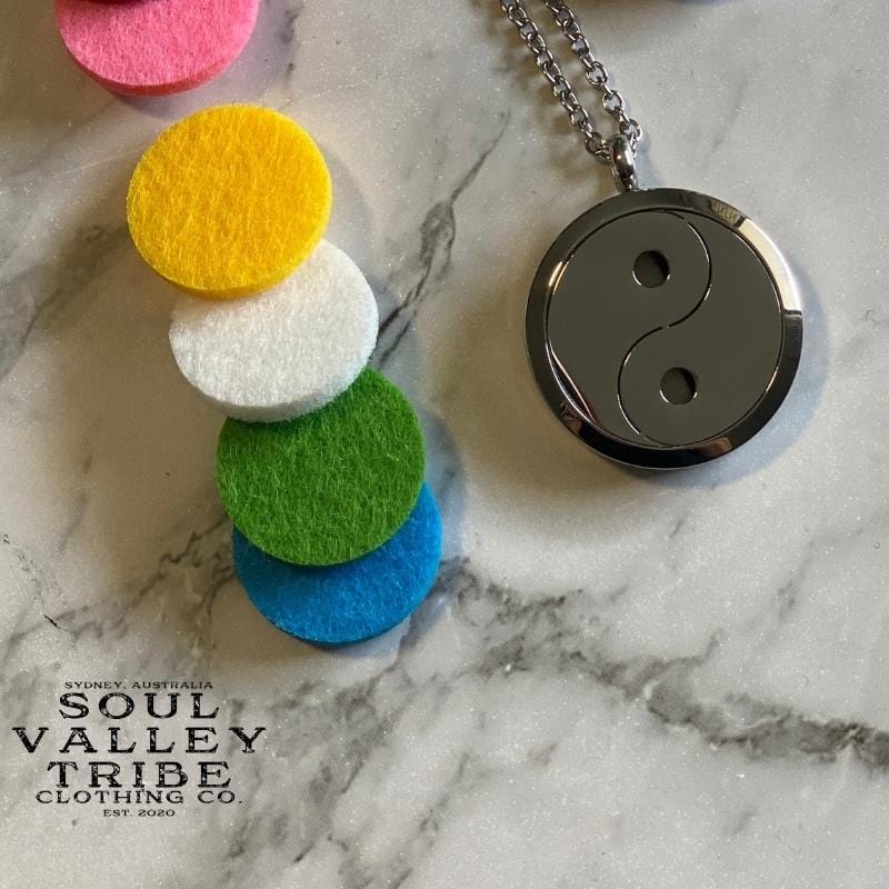 soulvalleytribe Silver Aromatherapy Diffuser Pendant Necklace Yin & Yang Necklaces
