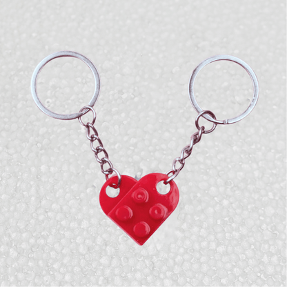 soulvalleytribe Lego Heart BFF 2pc Key Ring Red Keyring