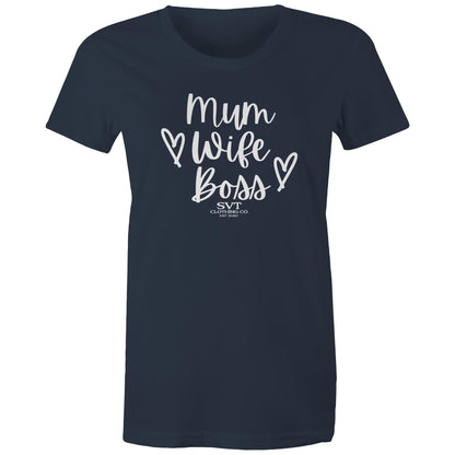 soulvalleytribe Mum, Wife, Boss Tee Navy / Extra Small Shirts & Tops
