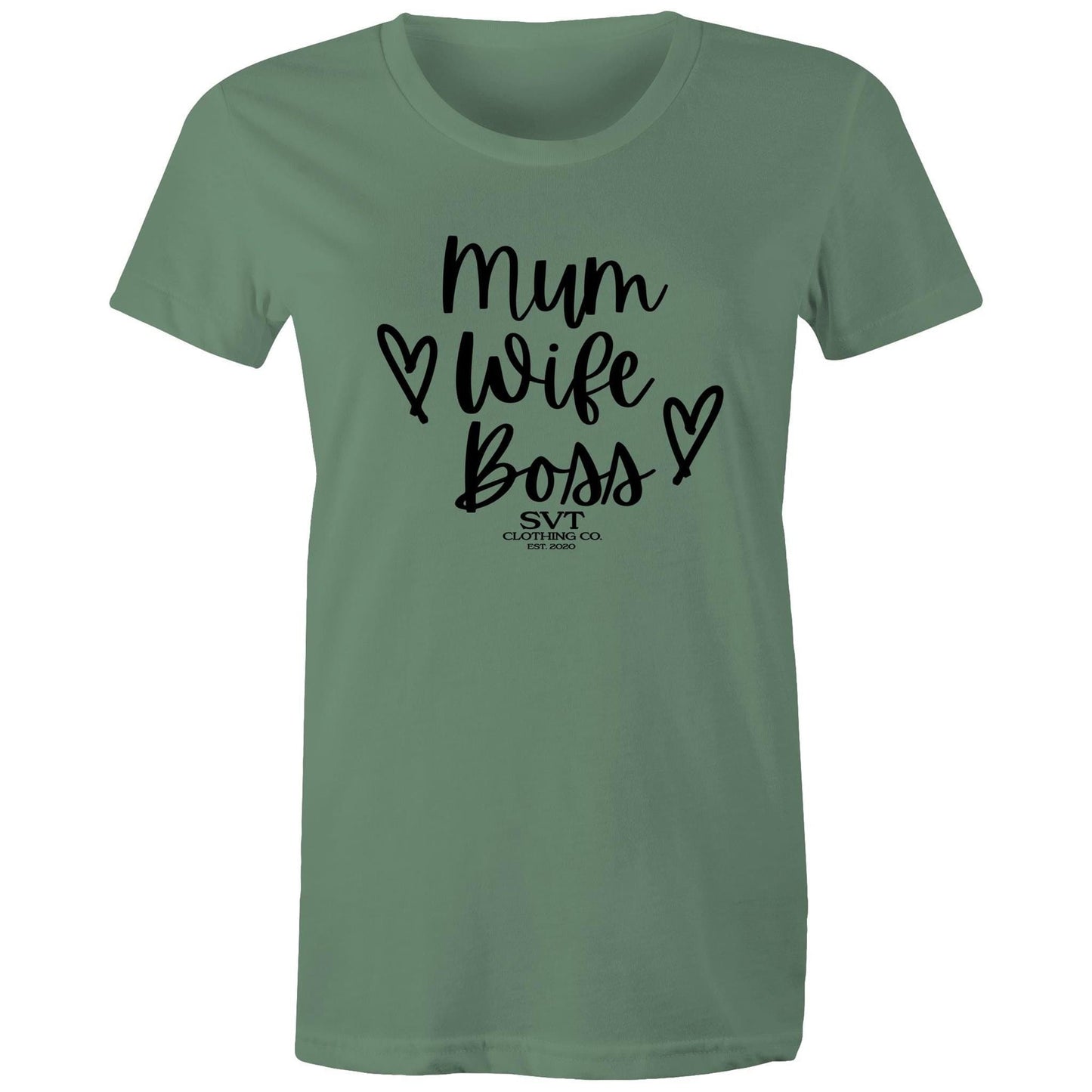 soulvalleytribe Mum, Wife, Boss Tee Sage / Extra Small Shirts & Tops