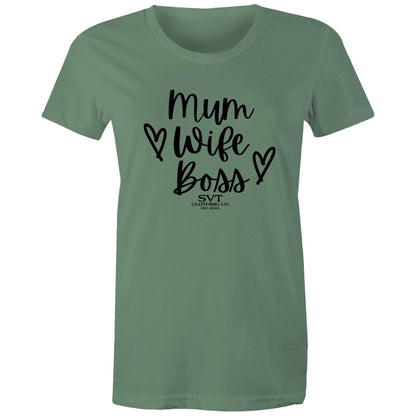 soulvalleytribe Mum, Wife, Boss Tee Sage / Extra Small Shirts & Tops