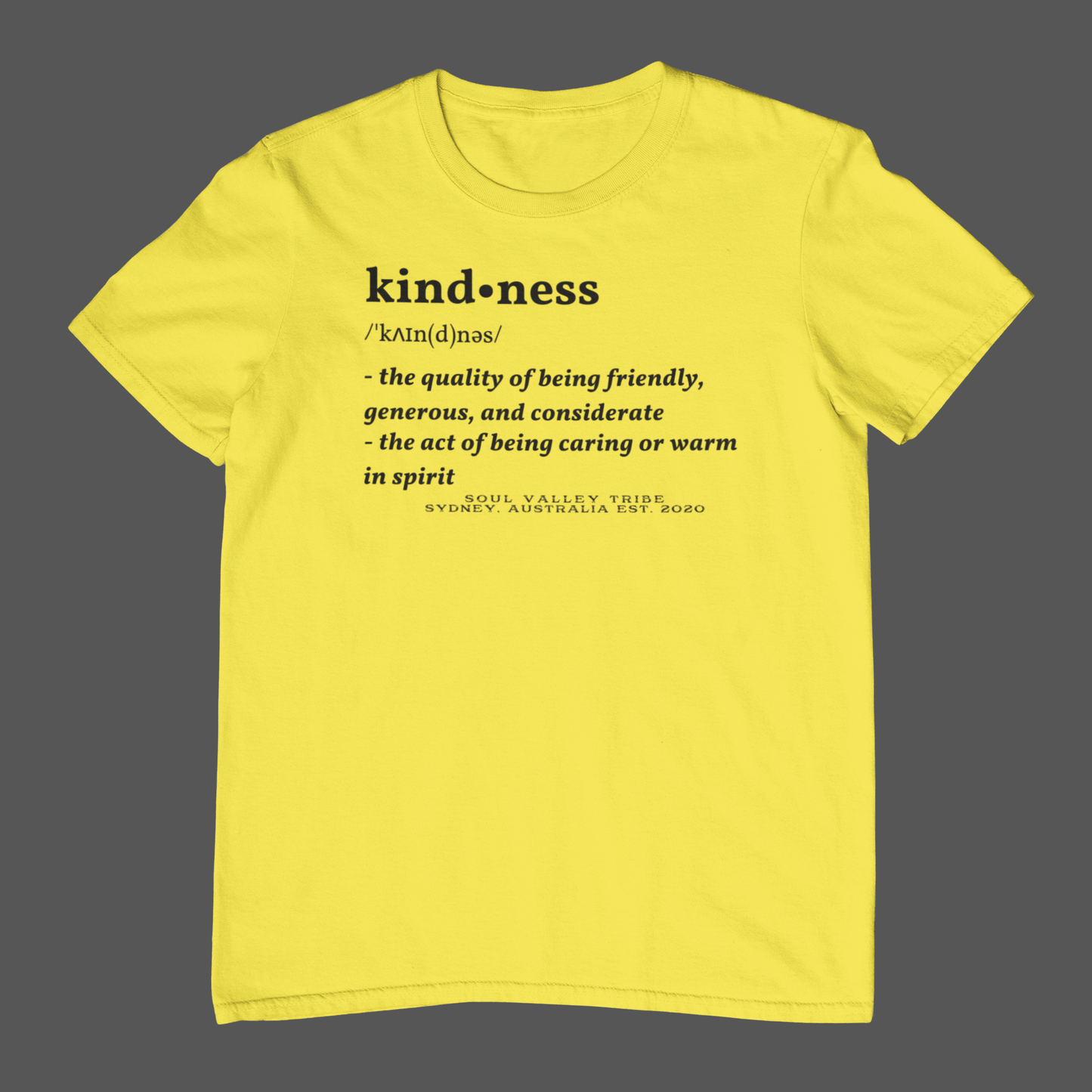 soulvalleytribe Kindness Tee Yellow / Small Shirts & Tops