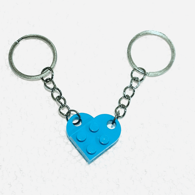 soulvalleytribe Lego Heart BFF 2pc Key Ring Sky Blue Keyring