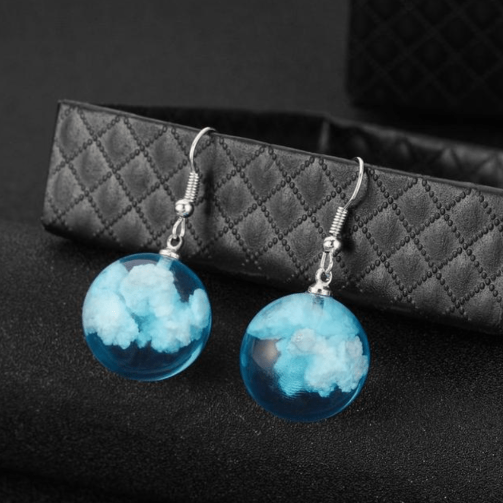 soulvalleytribe Summer Blue Sky & White Cloud Earrings Earrings