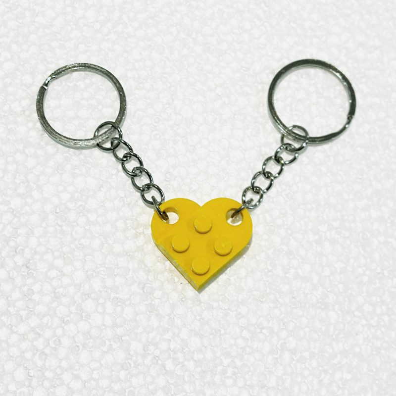 soulvalleytribe Lego Heart BFF 2pc Key Ring Sun Yellow Keyring
