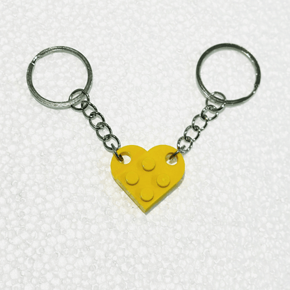 soulvalleytribe Lego Heart BFF 2pc Key Ring Sun Yellow Keyring