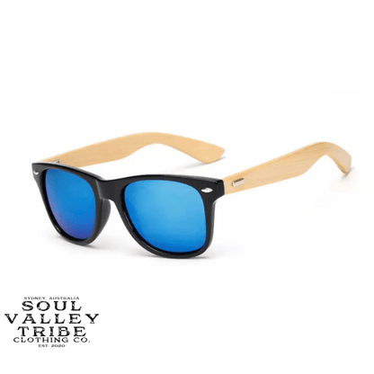 soulvalleytribe Bamboo and Acrylic Frame Sunglasses Black Frame Sunglasses