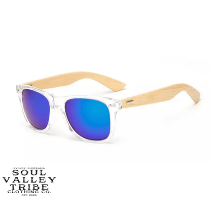 soulvalleytribe Bamboo and Acrylic Frame Sunglasses Clear Frame Sunglasses