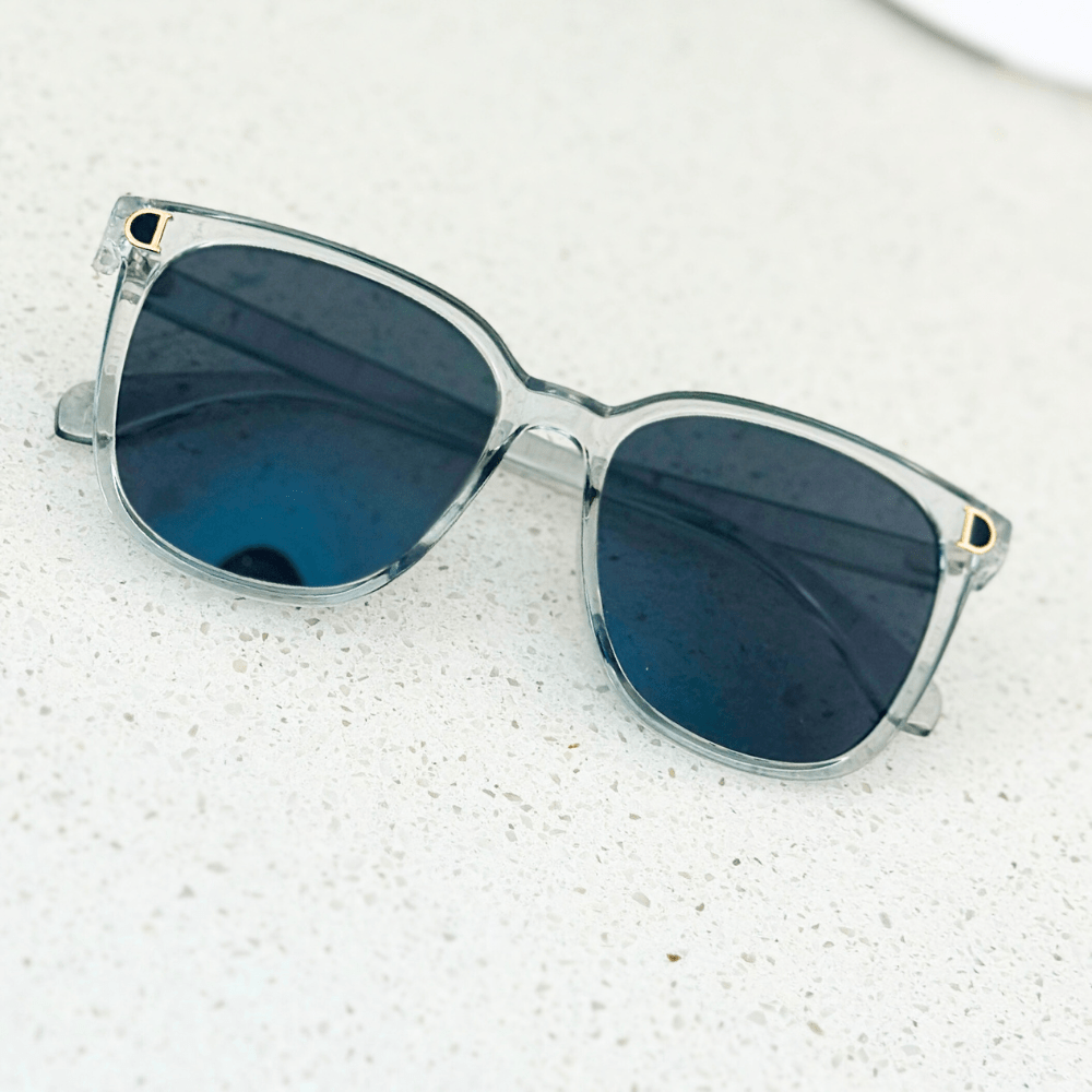 soulvalleytribe Oversized Vintage Square Sunglasses Transparent Grey Frame Sunglasses