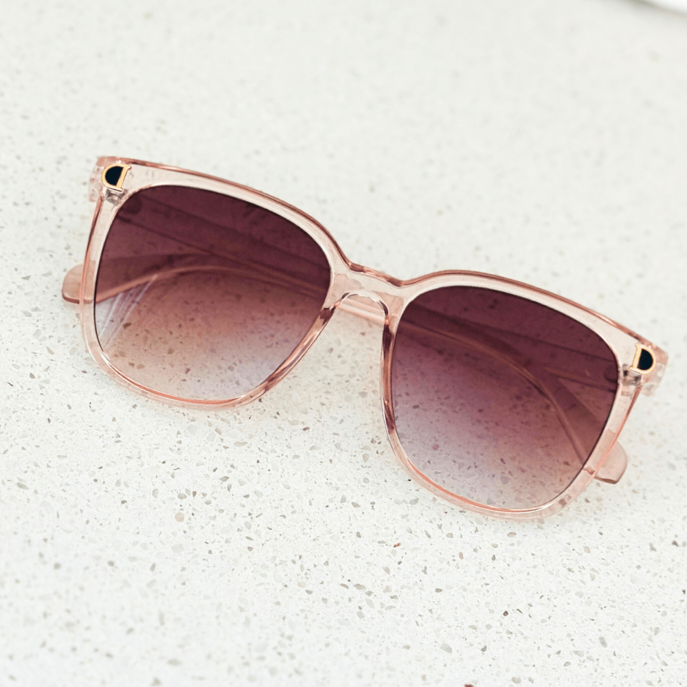 soulvalleytribe Oversized Vintage Square Sunglasses Transparent Pink Frame Sunglasses