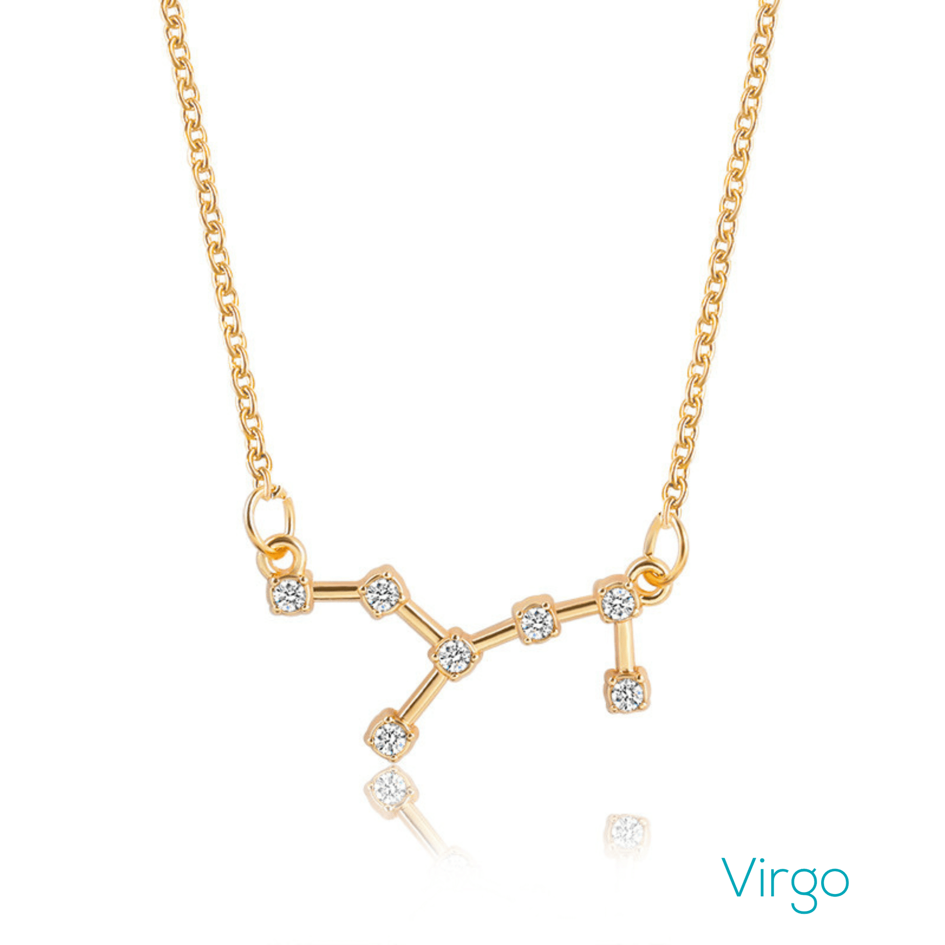 soulvalleytribe Gold Zodiac Constellation Star Sign Necklace Virgo Necklaces