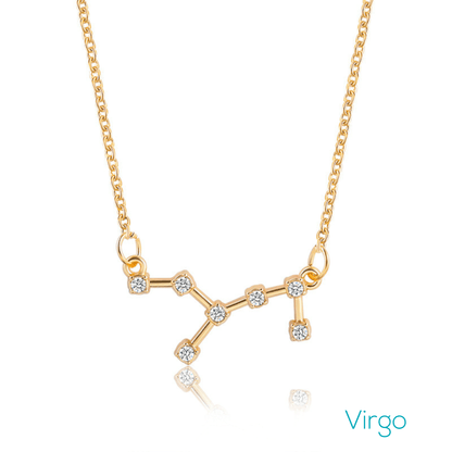 soulvalleytribe Gold Zodiac Constellation Star Sign Necklace Virgo Necklaces