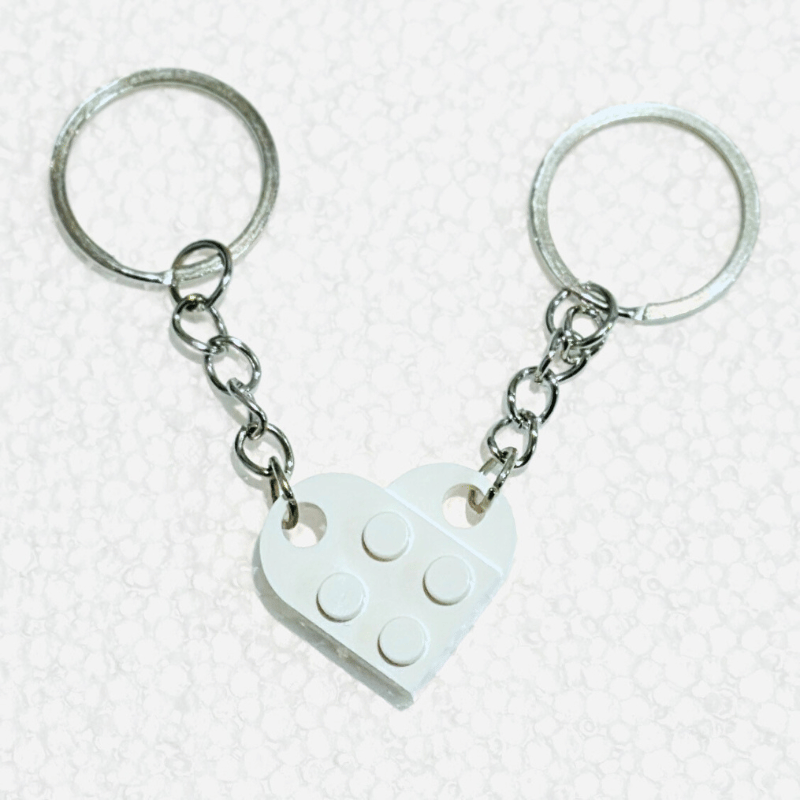 soulvalleytribe Lego Heart BFF 2pc Key Ring White Keyring